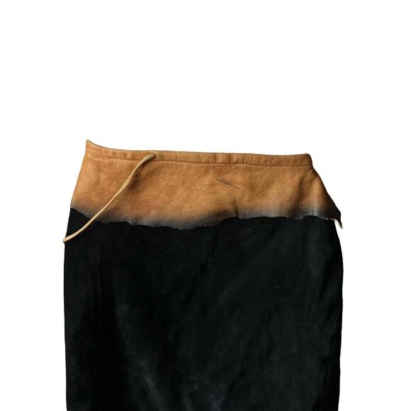 Blk leather skirt with Fringes RARE - Picture 5 of 6